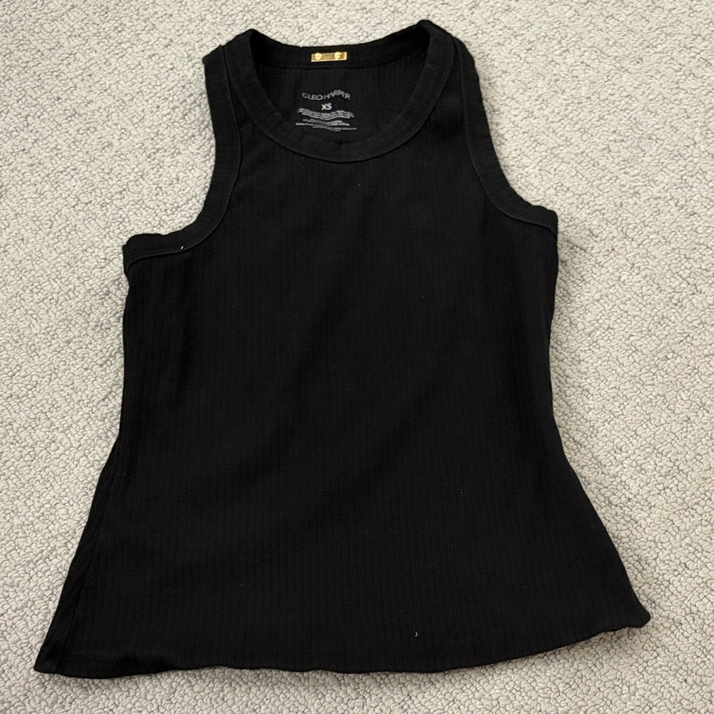 Cleo Harper Black Ribbed Tank - Women's Sleeveless Knit Top